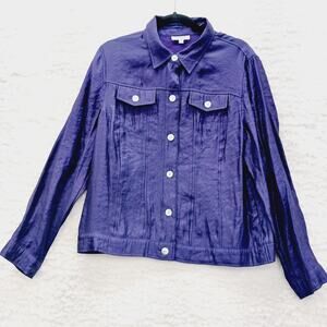 Jacket Blouse Glam Glitz Mob Wife MOP Buttons Edgy Alt Girl Quiet Luxury Size M